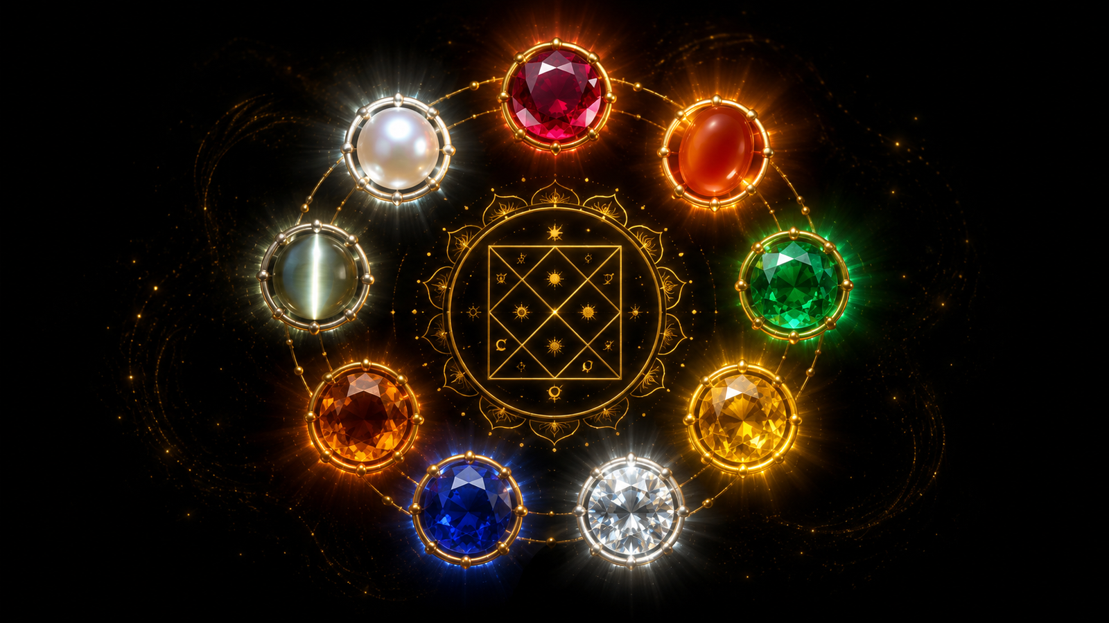 Celestial gemstone mandala of light