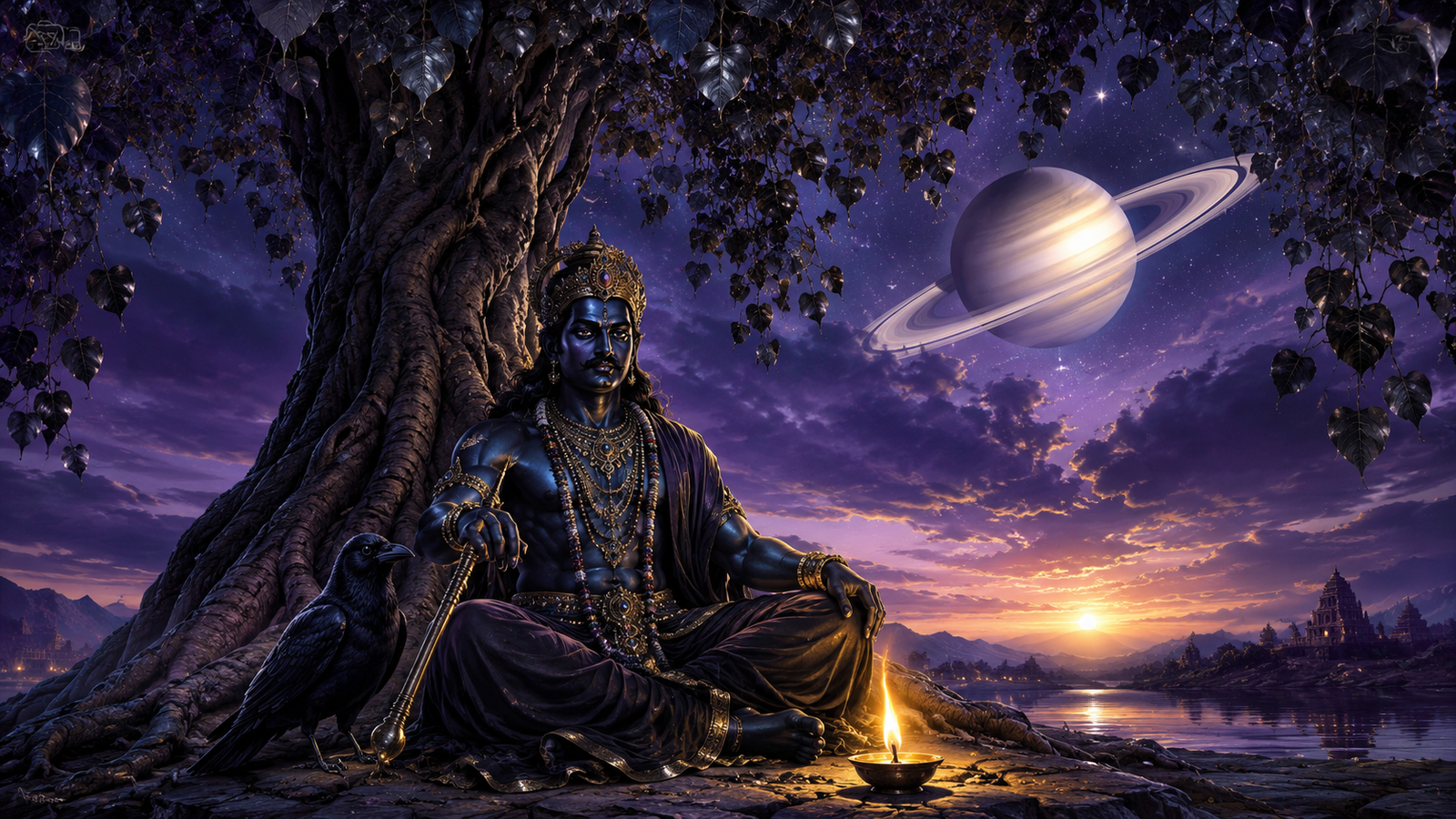 Divine meditation beneath a sacred tree